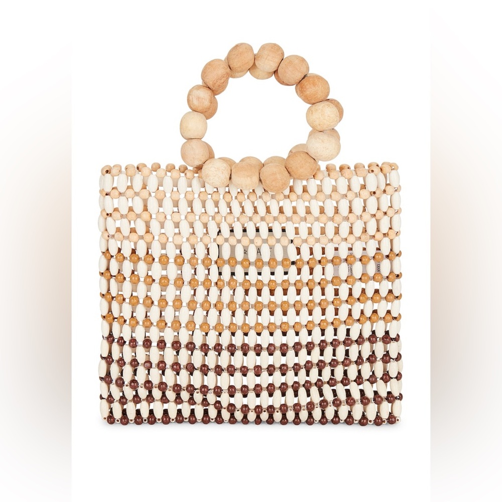 L*Space Beaded Wristlet in Cream and Brown